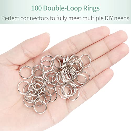 Pawfly 100 Pack 3/5 Inch Mini Split Jump Ring with Double Loops Small Metal Rings Connectors for Jewelry Necklaces Bracelets Earrings Crafts Ornaments and DIY Arts - size: 3/5 Inch,100 PCS