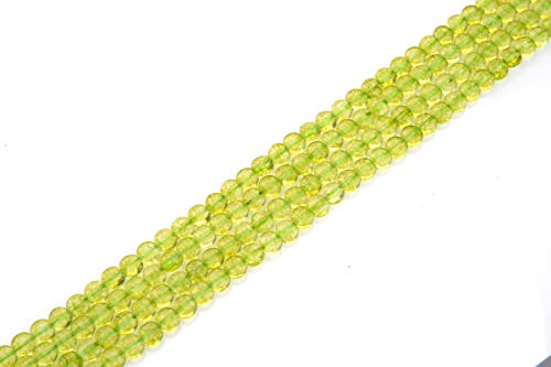 Adabele 15 Inch Natural Green Crystal (Imitation Peridot) Gemstone Beads 6mm Faceted Flat Round Coin Gem Stone Spacer (62-67pcs) for Jewelry Making GZ13-2 - color: Green Crystal (Peridot Imitation), size: 15 Inch/1 Strand