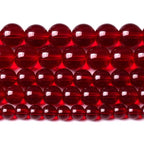 6mm Garnet Red Glass Crystal Beads Smooth Round Stone Beads with Energy Power for DIY Jewlery Bracelets Making 120pcs 2 Strands 32" - color: Garnet Red Glass, size: 6mm