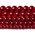 10mm Garnet Red Glass Crystal Beads Smooth Round Stone Beads with Energy Power for DIY Jewlery Bracelets Making 76pcs 2 Strands 32" - color: Garnet Red Glass, size: 10mm