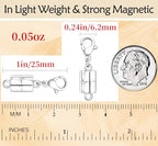 Magnetic Necklace Clasp with Lobster Clasp 18K Gold and Silver Magnetic Jewelry Clasps for Necklaces Extender Bracelet Clasps and Closures - color: 12Pcs Silver