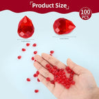 100pcs Ruby Red Faceted Crystal Glass Beads 8x10mm, Shiny Teardrop Glass Beads for Jewelry Making, Crystal Beads for Bracelet Necklace Earring DIY Craft - color: Ruby Red
