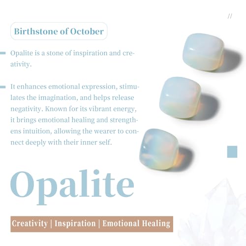 SUNYIK Opalite Large Hole (6mm) Rondelle Loose Charms European Bead fits Bracelet,Jewelry Makings Pack of 20 - color: White-Opalite, size: 14x8mm