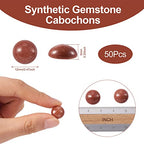Crafans 50Pcs 12mm Round Gemstone Cabochons, Half Round Synthetic Goldstone Cabochons Dome Gemstone Beads No Hole Healing Power Stone Flat Back Chakra Crystal Beads for Jewelry Making - color: Goldstone, size: 12mm