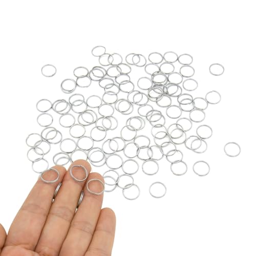 200pcs 12mm Mini Split Jump Ring with Double Loops Small Round Metal Silver Key Rings Connectors for Making Handwork Charms Pendants Key Chains Ornaments DIY Crafts Accessories - color: Silver 12mm 200pcs