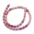 Craftdady 80pcs Teardrop Natural Rhodonite Stone Beads Polished Gemstone Loose Beads Healing Chakra Energy Crystal Beads 9x6mm for Bracelet Necklace Earring Jewelry Making - color: Rhodonite