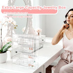 Jewelry Earring Organizer Ear Display Holder Earrings Stand Box With Rack Ring Necklce Acrylic
