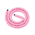 10 Strands 4mm Flat Round Polymer Clay Beads Strands Flat Disc Clay Beads Clay Spacer Bead for DIY Boho Bracelet Necklace Earring Jewelry Making (Hot Pink) - color: Hot Pink, 4x1mm