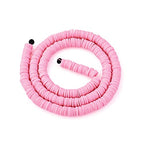 10 Strands 4mm Flat Round Polymer Clay Beads Strands Flat Disc Clay Beads Clay Spacer Bead for DIY Boho Bracelet Necklace Earring Jewelry Making (Hot Pink) - color: Hot Pink, 4x1mm
