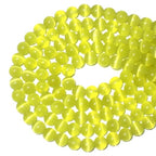 MJDCB 30pcs Lemon Yellow Cat Eye Stone Beads 12mm Round Crystal Loose Bead for Jewelry Making DIY Bracelets Necklace - color: Lemon Yellow, size: 12mm(30pcs)