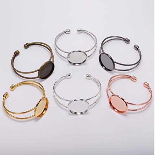 EXCEART Y Shape Bracelet Bottom Holder Round Plate 1.96In Diy Jewelry Making Beading Tray Craft Tool for Wrist Chain Display Set of 6 - color: Silver, size: 5*2cm