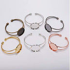 EXCEART 6Pcs Round Adjustable Bronze Gem Bracelet Bottom Holder Bezel Trays 1.96 Inch for Diy Jewelry Making and Charm Bracelet Crafting - color: bronze, size: 5*2.5cm