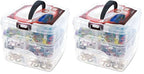 Juvale 3-Tier Bead Organizer Box - 6x6x5 In, Clear Plastic Container with Dividers - Adjustable Sections for Bead Storage & Earring Storage - Craft Container & Jewelry Box Organizer (Pack of 2) - size: 2 Pack, 3 Layer