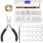 Tanstic 1403Pcs Silver Open Jump Rings Kit - 4mm, 5mm, 6mm, 7mm, 8mm, 10mm With Opener, Pliers and Tweezer for Jewelry Making - color: Silver Jump Rings