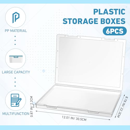 Jetec 6 Pieces Mini Plastic Clear Beads Storage Containers Box for Collecting Small Items, Beads, Jewelry, Business Cards, Game Pieces, Crafts (12.0 x 8.8 x 0.9 Inch) - size: 12.0 X 8.8 X 0.9 Inch