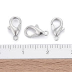 HDSupplies 100 Pieces - Lobster Clasps - Silver Tone - 10x6mm / 1mm Hole - color: Silver Tone, size: 10x6mm