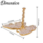 Matashi Butterfly Jewelry Holder for Women, Enamel - Gold Plated Jewelry Stand Organizer Ring Holder w/Crystals, Gift for Mom on Christmas, Mother’s Day, Birthday, Anniversary, Valentine’s Day, White - color: White