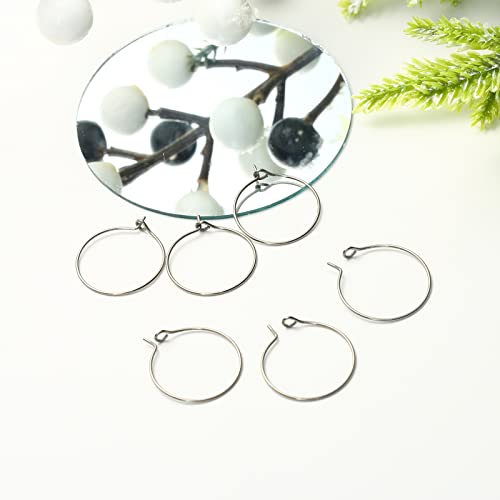 6pcs 20G Pure Titanium Earring Hoops DIY Beaded Earrings Findings Components for Jewelry Making 20mm, Hypoallergenic Beading Hoop Earring Making Kit - color: 6pcs 20mm Earrings hoop, size: 6PCS