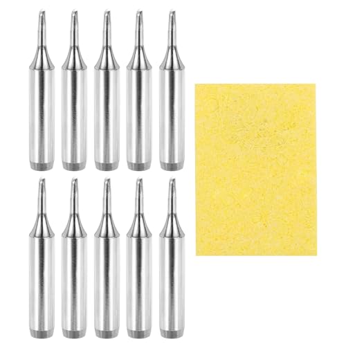 MECCANIXITY Pack of 10 900M Solder Tips Internally Heated Soldering Tips with Cleaning Sponge Pad Replacement Welding Accessories Kit for Electrical Solder Station Tip (900M-T-1.5C) - style: 900M-T-1.5C