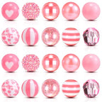Ferreve 20 Pcs Chunky Bubblegum Beads 20mm Focal Pen Large Rhinestone Pearl Beads for DIY Beadable Pen School Jewelry Making Keychain Craft Making(Pink) - color: Pink