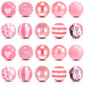 Ferreve 20 Pcs Chunky Bubblegum Beads 20mm Focal Pen Large Rhinestone Pearl Beads for DIY Beadable Pen School Jewelry Making Keychain Craft Making(Pink) - color: Pink