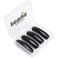BEADIA Natural Curved Black Obsidian Stone Beads 36x10mm 4pcs for DIY Bracelet Jewelry Making - color: Black Obsidian