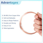 uxcell Pure Copper Wire 99.99% 24 Gauge 0.5mm 10m/33 ft Soft Craft Copper | Tarnish Resistant Jewelry Wire for Jewelry Making Beading DIY Crafts Supplies,Copper - size: 24 Gauge 0.5mm