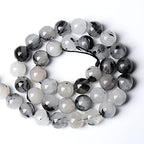 4MM 86PCS Natural Crystal Stone Black Rutile Quartz Gemstone 2A Grade Loose Beads for Jewelry Making DIY Bracelet Necklace Semi Precious Beads 1 Strand - color: Black Rutile Quartz, size: 4mm