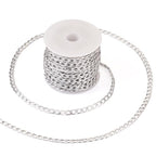 Craftdady 16.4 ft Silver Aluminium Curb Chain 7x4mm Twisted Metal Chain Oval Cross Unwelded Small Chain for Crafts DIY Necklace Bracelet Jewelry Making Supplies - color: Silver,7x4mm