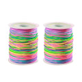 2 Rolls 1mm Rainbow Stretchy Bracelet String, Sturdy Elastic Cord for Bracelet/Jewelry Making, Necklaces and Beading (328 Feet/Roll) - size: 2 Rolls (328 Feet/Roll)