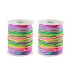 2 Rolls 1mm Rainbow Stretchy Bracelet String, Sturdy Elastic Cord for Bracelet/Jewelry Making, Necklaces and Beading (328 Feet/Roll) - size: 2 Rolls (328 Feet/Roll)