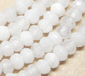 Perlin Agate & Jasper Gemstone Strand Beads 4 mm Rondelle 110 Pieces Jewellery Beads Semi-Precious Stone for Jewellery Necklace Bracelet Earrings (White Agate) - color: White Agate