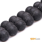 GEM-Inside Black Frost Spacer Agate Gemstone Loose Beads Natural Energy Power Beads for Jewelry Making 12mm Round 15 Inches - color: Black Agate, size: 12mm