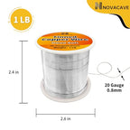 Tinned Copper Wire, 20 Gauge, 330Ft, 1Lb Spool, for Stained Glass, Crafting, Beading, Jewelry Making - size: 20 GA