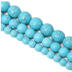 Adabele 325pcs Natural Blue Magnesite Gemstone 6mm Imitated Turquoise Round Loose Beads Gem Stone Spacer Bulk for Craft Jewelry Making GR-D6 - color: Round/Blue, size: 6mm Round (325pcs/5 Strands)