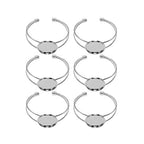 EXCEART Friendship Bracelets Friendship Braclets 6pcs Bracelet Setting Round Blank Bezel Trays Ajustable Cuff Bangles Bracelets for DIY Craft Jewelry Making 20mm (White K) Jewelry Tray Jewelry Tray - color: White K, size: 5*2cm