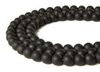 60pcs 6mm Matte Black Beads Natural Gemstone Beads Round Loose Beads for Jewelry Making - color: Matte Black, size: 6mm