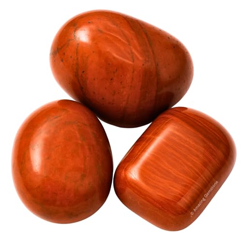 Amazing Gemstone Red Jasper Crystal Tumbled Stones Polished Rocks - Natural Gem Stones for Healing - DIY Crystals for Protection (1 Piece) - color: Red Jasper