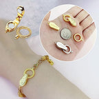 OHINGLT Fold Over Magnetic Necklace Clasps and Closures 18K Gold and Silver Plated Brass with Loop Magnet Converter for DIY Bracelet Jewelry Making - color: 2Pcs (Gold & Silver)