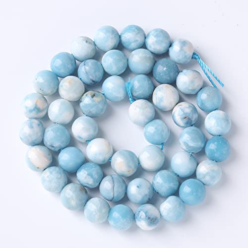Larimar Beads 36pcs 10mm Natural Gemstone Round Loose Beads for Jewelry Making Energy Crystal Healing Power Gemstone DIY Bracelet Necklace (Blue Larimar Stone, 10mm) - color: Blue Larimar Stone, size: 10mm