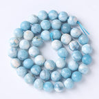 Larimar Beads 45pcs 8mm Natural Gemstone Round Loose Beads for Jewelry Making Energy Crystal Healing Power Gemstone DIY Bracelet Necklace (Blue Larimar Stone, 8mm) - color: Blue Larimar Stone, size: 8mm