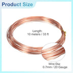 uxcell Pure Copper Wire 22 Gauge 0.7mm 10m/33 ft 99.99% Soft Tarnish Resistant - size: 22 Gauge 0.7mm