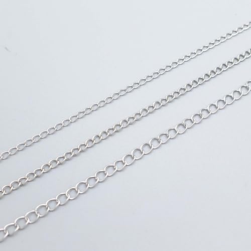THREENEST 16.4-Feet Width 3mm Stainless Steel Extander Chains, Welded Permanent Cable Craft Tail Curb Chain for Necklace Bracelet Earring Jewelry Making - color: Stainless Steel, size: Extender Chains(Width 3mm)