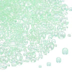 MECCANIXITY 15/0 11/0 8/0 6/0 Glass Seed Beads 1.5mm/2mm/3mm/4mm Loose Seed Beads for Jewelry Earring Bracelet Craft Making, 5888PCS, Clear Green - color: Clear Green