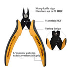 YUFANYA 5PCS Flush Cutters,Wire Cutters for Side Cut,Nut Cut with Softy Anti-Slip Handle and Internal Spring Wire Clippers,Heat Treated Carbon Steel Made Snippers(Yellow& Black), 5Pack - size: 5 Pack