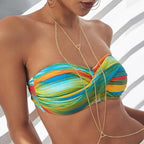 Body Chain,Body Jewelry for Women,Sexy Layered Chest Chain,Layered Adjustable Waist Jewelry for Beach Accessories,Gold Plated Waist Chains - color: Gold-C