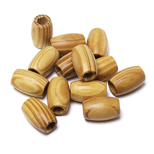 Striped Large Oval Wooden Beads - 20x30mm- 40 Beads- Hole 10mm- Quality Wooden Beads for Macrame Project/Garlands - color: 30x20mm, Striped#40pcs