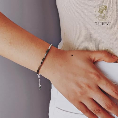 Natural Crystal Cut Bead Bracelet, 925 Silver Faceted Gemstone Jewelry for Women, Handmade Chakra Design Gift for Birthday Christmas Daily Wear - color: Multicolor Tourmaline
