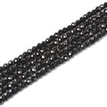 Natural Black Spinel 4mm Faceted Round Beads Loose Beads 16 Inch for Jewelry Making Beads - color: Black Spinel