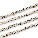 6×8mm Natural Dalmatian Gemstone Loose Beads Flat Oval Healing Crystal Loose Stone Beads for Jewelry Necklace Bracelet Earring Craft - color: Dalmatian
